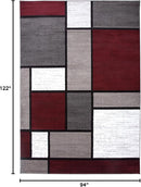 Rugshop Contemporary Modern Boxes Area Rug 7' 10" X 10' 2" Red by TinyTreasures Baby Boutique