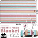 Waterproof Picnic Blanket 80" x 60" in Portable with Carry Strap for Beach Mat or Family Outdoor Camping Party, Park Blanket for Grass Park, Hiking, Travel, Concerts (Orange&Brown, 80" x 60") by TinyTreasures Baby Boutique