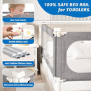 3-Piece Queen Size Bed Rails for Toddlers, with Headboard Rod -Height Adjustable Baby' Safety Bed Rails Guard for Queen Size Bed(3Pack 78.7"x78.7"x59"-Gray) by TinyTreasures Baby Boutique