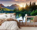 Natural Landscape Wallpaper Green Forest Lake Mountain Large Mural Wall Decor for Bedroom Living Room TV Background Home Decorations(Not Self-Adhesive) by TinyTreasures Baby Boutique