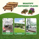 IDZO Solid Acacia Wood Half Barrel Planters Outdoor Set of 2 Different Sizes, Wooden Planters for Outdoor Plants with Metal Bands & Drainage Holes, Legs Included, Natural by CozyNest Decor