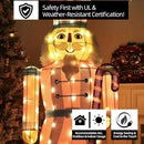 61Inch Nutcracker Christmas Decor Outdoor with LEDs 5 Feet Lighted Large Nutcracker Lighted Christmas Decorations Outdoor with Stakes & Zip Ties for Xmas Yard, Porch, Lawn by CozyNest Decor