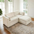 CHITA Modular Sectional Sofa, FSC Certified L Shaped Couch with Reversible Chaise, Modular Sectional Couch for Small Space, 78 Inch Width, 3 Seat Modular Sofa with Storage Ottoman, Linen by CozyNest Decor