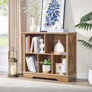 Farmhouse 5 Cube Bookshelf, Storage Organizer Bookcase, Kids Toy Storage Cabinet, Small Bookshelves Storage Organizer Shelf, Wood Display Cabinet Book Shelves for Bedroom,Living Room,Natural Oak by CozyNest Decor