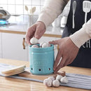Large Garlic Keeper with Wooden Lid, Ceramic Garlic Holder Storage, Garlic Container for Kitchen, Garlic Saver to Keep Your Garlic Cloves Fresh Longer 4.5-Inch, Turquoise by CozyNest Decor