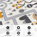 Rugshop Kids Play Road Rug for Playroom,Kidsoom,Nursery Room Interactive Cityscape for Cars and Toys Indoor Soft Runner Rug 2'x7' Cream by CozyNest Decor