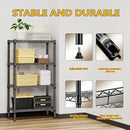1000 lbs 4 Tier Shelf Metal Storage Shelves Wire Rack Closet Organizers for Garage Kitchen Bathroom Laundry Black 11.8" D x 25.6" W x 45.5" H by CozyNest Decor
