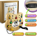 Toddler Montessori Busy Board - Wooden Educational Toy with Lights, Switches, and Buttons - Sensory Board - Preschool Motor Skills Learning Activities - Christmas & Birthday Gift by TinyTreasures Baby Boutique