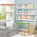 Upgraded White Wall Bookshelf for Kids Room, 36 Inch Long Floating Nursery Book Shelves for Wall, Wider Hanging Bookshelves for Toddlers Childrens Clothes Kids Bedoom Playroom -Set of 3 by TinyTreasures Baby Boutique