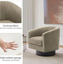 Swivel Barrel Accent Chair, Modern Round Corduroy Fabric Arm Chair for Living Room, Bedroom, Comfy Club Reading Chairs for Adults (Corduroy Camel, Set of 1) by CozyNest Decor