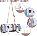 Waterproof Picnic Mat, Outdoor Camping Oversized Field Blanket. Portable Thickened Camping Blanket, Suitable for Beach, Camping, Music Festival, Party, Outdoor Adventure. (Brown&Blue&White, 80”x80”) by TinyTreasures Baby Boutique