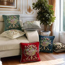 Set of 2 Red Vintage Embroidered Throw Pillows Covers 18x18in Sofa Couch,Red Floral Embroidered Cushion Cover for Sofa Bed Chairs Car by CozyNest Decor