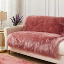 AMTOVO Faux Fur Sheepskin Rug for Living Room, 4 x 6 ft Blush Pink Fluffy Area Rug for Bedroom, Playroom, Luxury Room Decor, Rectangle by CozyNest Decor