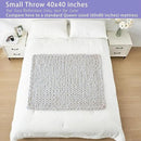 Bigacogo Chunky Knit Throw Blanket for Couch, 40x40 inches, 100% Hand Knitted with Thick Jumbo Chenille Yarn, Cozy Soft Large Rope Knot Cable Crochet Blankets for Sofa Bed Living Room, White by CozyNest Decor