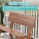 AVAWING Outdoor Convertible Wood Bench with Backrest, Patio Wood Convert a Bench, Space-Saving 2-in-1 Picnic Table Chairs Set for Backyard, Porch, Patio, Garden, Brown by CozyNest Decor