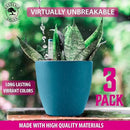 GARDENIX DECOR Self Watering Pots for Indoor Plants 3 Pack - Flower Pot with Water Level Indicator for Plants, Grow Tracking Tool - Self Watering Planter Plant Pot - Coco Coir - Teal by GreenHaven Gardens