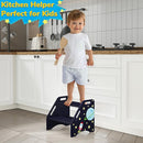 AMBIRD Toddler Step Stool, Space Wooden Two Step Stool for Kids with Non-Slip Pads, Portable Potty Training Stool with Handles for Bathroom, Sink, Kitchen, Bedroom by TinyTreasures Baby Boutique