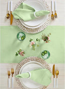 Solino Home Linen Table Runner 72 Inches Long - 100% Pure Linen Pastel Green Table Runner 14 x 72 Inch - Fete by CozyNest Decor