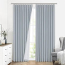 Vision Home Blue Fog Pinch Pleated Full Blackout Curtains Linen Blended Room Darkening Window Curtains 112 inch for Living Room Bedroom Thermal Insulated Pinch Pleat Drapes with Hooks 60" Wx112 Lx1 by CozyNest Decor