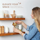 Homeforia Floating 60 inch Oak Shelves, High End Solid Real Wood 60inch Floating Shelf for Wall Mounted, Honey Oak Wooden 60in Large Floating Shelves, Heavy Duty Bracket, 60 X 6.5 X 1.75 in, Set of 2 by CozyNest Decor