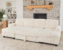 Belffin Modular Sectional Sleeper Sofa with Pull Out Couch Bed Corduroy Double Chaise with Storage White Couch by CozyNest Decor