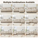 L Shaped Couch Sectional Couch, 3-Seater Cloud Couch Sectional Oversized Couch, Sofa Bed Couch with Round Bolster Armrests 5 Pillows, Modular Couch Home Sofa Living Room Couch by CozyNest Decor