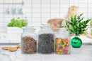 Le'raze Food Storage Containers with Airtight Lids - Retro Design - Pantry Organization, Glass Canisters Storage for Cookies, Tea, Sugar, Candy Jars, Sugar Packet, Set of 3 by CozyNest Decor