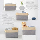 TcaFmac Cube Storage Bin, Storage Baskets for Organizing [4 Pack] Closet Organizers and Storage with Handles(Gold&Grey,15.7" L×11.8" W×8.2" H) by CozyNest Decor