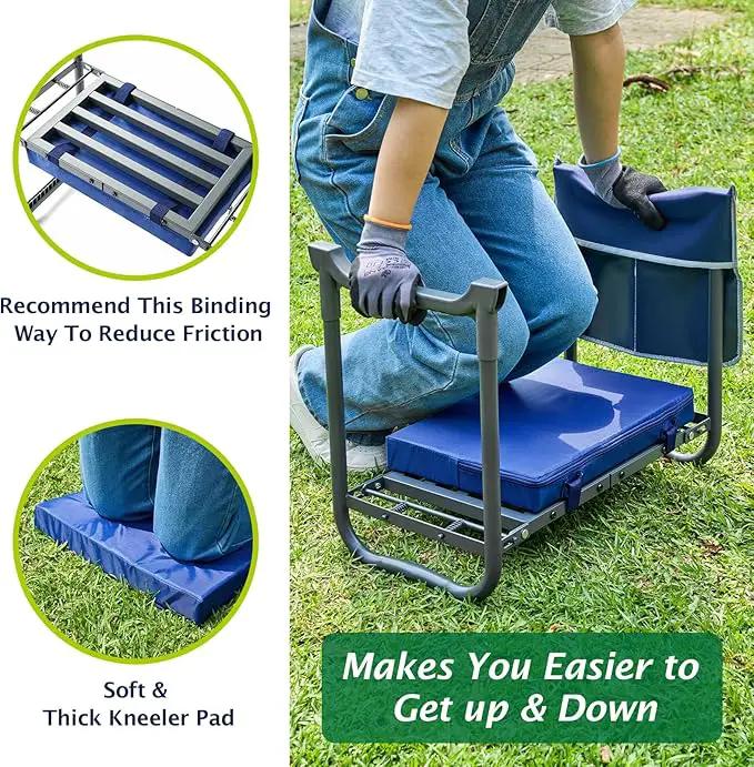 ikkle 838LB+ Capacity Garden Kneeler and Seat - Ultra Heavy Duty Stool Bench with Thick Soft Pad, Gift for Gardeners, photo 6 of 9