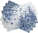 Blue and White Christmas Tree Placemats Set of 4, 12x18 Inch Chinoiserie Xmas Place Mats Winter Holiday Washable Linen Table Mats for Party Kitchen Dining Outdoor Indoor Decor by CozyNest Decor