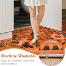 Moynesa Washable Rugs 8x10, Ultra Thin Boho Bird Living Room Area Rug Stain Resistance, Indoor Soft Orange Floral Large Easy Clean Carpet for Bedroom Dining Room Under Table Kid Playroom by TinyTreasures Baby Boutique