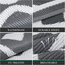 Pauwer Reversible Outdoor Rug, 9'x12', Waterproof, Polypropylene, Moroccan Grey, Area Rug for Patio, RV, Camping, Picnic, Backyard, Deck, Balcony, Porch by GreenHaven Gardens