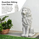 Glitzhome Guardian Sitting Lion Garden Statue MGO Outdoor Decoration, 27.75" H, White by GreenHaven Gardens