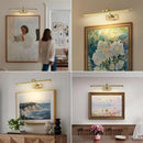 Wireless Picture Lights with Remote and Timer Rechargeable Brass Gallery Lighting Battery Operated Art Lights Over Frame Portrait 5W 24'' Inch Warm White by CozyNest Decor
