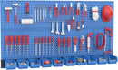 Ultrawall Pegboard Wall Organizer, Blue Metal Peg Board Panels, Garage Storage System with Hooks and Storage Bins, 59pcs by GreenHaven Gardens