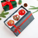 Set of 3 Blown Glass Christmas Ornament Balls for Christmas Tree Decor Glass Gazing Balls for Garden Patio Decor Glass Hanging Xmas Ornament Balls Gifted Box by GreenHaven Gardens