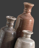 Ceramic Vases Set of 3, Neutral Rustic Farmhouse Vases Home Decor Decorative Flower Vase Modern Boho Pampass Vase for Table Mantel Entryway Shelf Living Room Kitchen Bathroom - Brown by CozyNest Decor