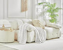 Longhui bedding Chunky Cotton Knit Throw Blanket for Couch, Sofa, Bed, or Chair, Decorative Breathable Fall Cable Knit Blanket 60 x 80 Inches, Large Medium Weight Cream by CozyNest Decor