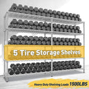 REIBII 70" W Wire Shelving Load 1500LBS, Metal Shelving 5-Tier Storage Shelves Metal Shelves for Storage Adjustable Shelving Rack for Pantry Kitchen Commercial School 70" W*15.8" D*72.4" H,Chrome by CozyNest Decor