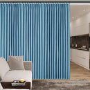100" W x 96" L Faux Linen Room Divider Curtains, Full Blackout Pinch Pleated Drapes for Traverse Rod, Bedroom Divider Privacy Drapery with Hooks for Ceiling Track, 1 Panel, Blue by CozyNest Decor