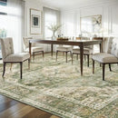AMOAMI-4X6 Area Rugs for Living Room -Soft Vintage Bedroom Rugs-Non Slip Washable Rug-Throw for Living Room Bedroom Bedside Dining Room Office Green by CozyNest Decor
