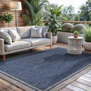 CAMILSON Outdoor Rug, 5x7 Bordered Navy Blue Gray Modern Area Rugs for Indoor and Outdoor Patios, Porches Waterproof Washable Porch Deck Outside Carpet (Bordered Navy, 5 x 7) by GreenHaven Gardens