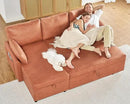 VanAcc Sleeper Sofa, Sofa Bed- 2 in 1 Pull Out Couch Bed with Storage Chaise, Sofa Sleeper Couch for Living Room, Brown Leathaire by CozyNest Decor