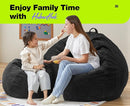 Hobestluk 4.5FT Bean Bag Chair Giant Bean Bag Chair with Filler Included Adult Bean Bag Chairs with Removable Cover for Bedroom Living Room - (Jumbo, Black) by CozyNest Decor