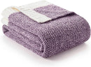 Snuggle Sac Purple Throw Blankets for Couch, Super Soft Warm Blankets Cozy Knit Fuzzy Plush Lightweight Throws for Sofa, Bed,Living Room, Heather Purple, 50x60 inches by TinyTreasures Baby Boutique