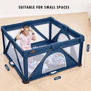 Baby Playpen Foldable, Playard for Babies and Toddlers, Portable Playpen Activity Center with 50 Balls+2 Handles for Travel, Indoor & Outdoor Play Pen with Mesh 50''x50'' by TinyTreasures Baby Boutique
