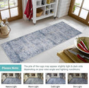 Runner Rug 2'6''x8' Kitchen Runner Rug: Modern Abstract Washable Area Rug with Non-Slip Backing, Thin Long Carpet Runner for Hallway, Bedroom, Laundry Room-Blue/Brown by TinyTreasures Baby Boutique