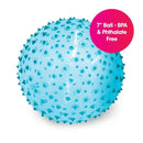 Edushape Original Sensory Ball - 7" Deflated with Pump, Transparent Blue, Enhances Gross Motor Skills for Kids 6 Months & Up by TinyTreasures Baby Boutique