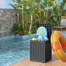28 Gallon Resin Deck Box, Lockable Patio Outdoor Storage Box for Furniture, Garden Tools and Tools Storage, Waterproof Outside Storage Boxes - Black by CozyNest Decor