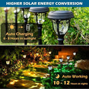 LeiDrail Solar Lights Outdoor Pathway, 6 Pack LED Glass Metal Solar Garden Lights with 2 Modes, Garden Decor for Yard Patio Landscape Walkway by CozyNest Decor